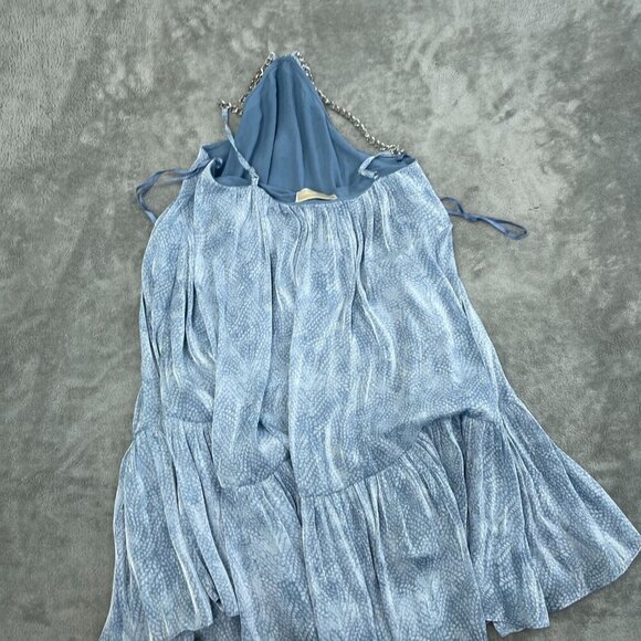 Michael Kors Chambray Blue Sleeveless Chain Strap Dress S  NWT 0969 - Picture 2 of 8
